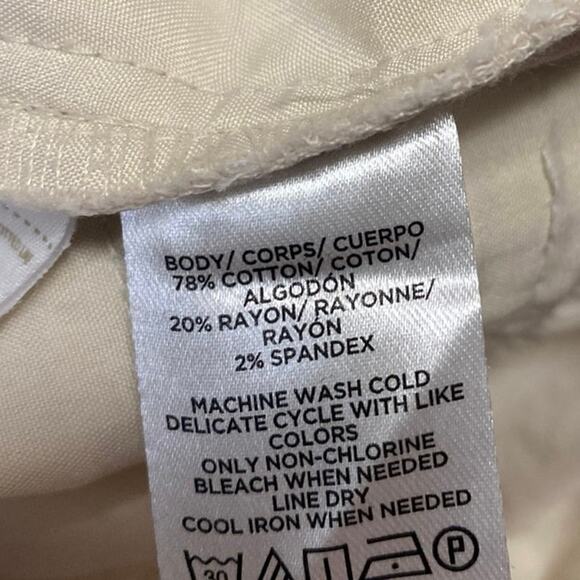 Ann Taylor Women's Beige Skinny Leg High Waist Khaki Chino Trousers Pants Size 0 - Picture 5 of 5